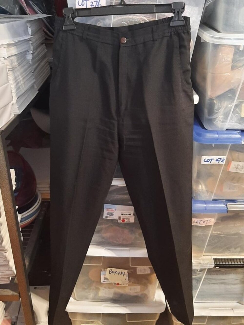 Vintage WMN Pleated Pant Classic Slighty Tapered Leg Zipper Black Sz M